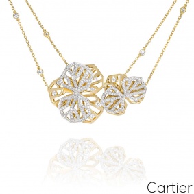 Cartier Yellow & White Gold Diamond Caresse dOrchides Necklace